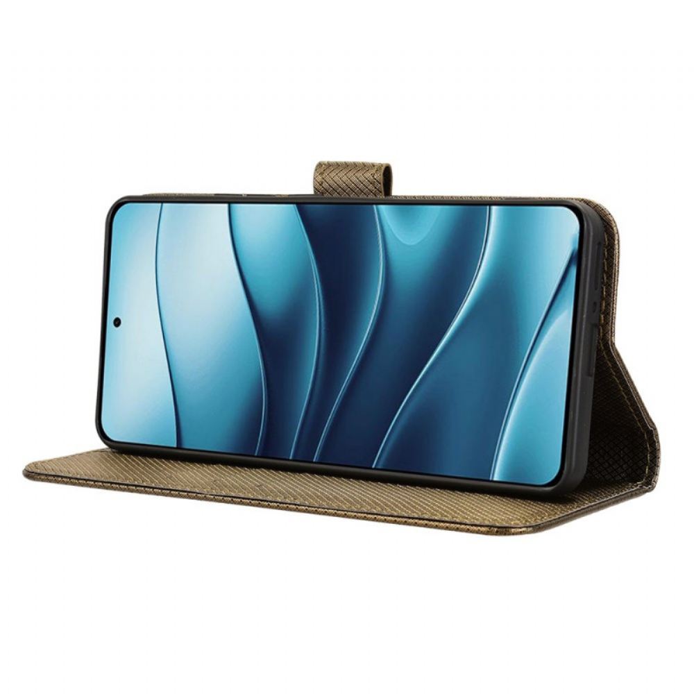 Kožený Kryt Xiaomi Redmi Note 14 5g Textura Diamantu