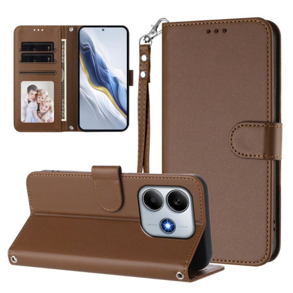 Peněženková Pouzdra Xiaomi Redmi Note 14 5g Kryty Na Mobil Jednoduchá S Šňůrkou