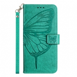 Peněženková Pouzdra Xiaomi Redmi Note 14 5g Kryty Na Mobil Motýlí Vzor S Popruhem