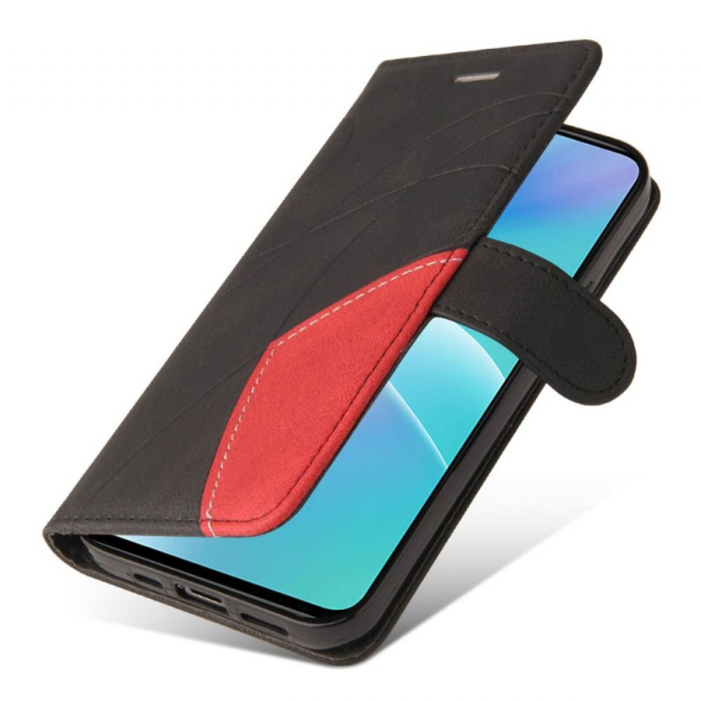 Flipové Pouzdro Na OnePlus Nord 2T 5G Kožená Řada Bicolor Kt S Držákem Na Karty