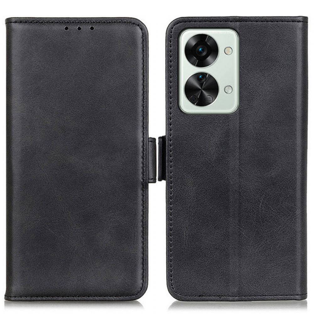 Kožené Pouzdro Na OnePlus Nord 2T 5G Dvojité Zapínání