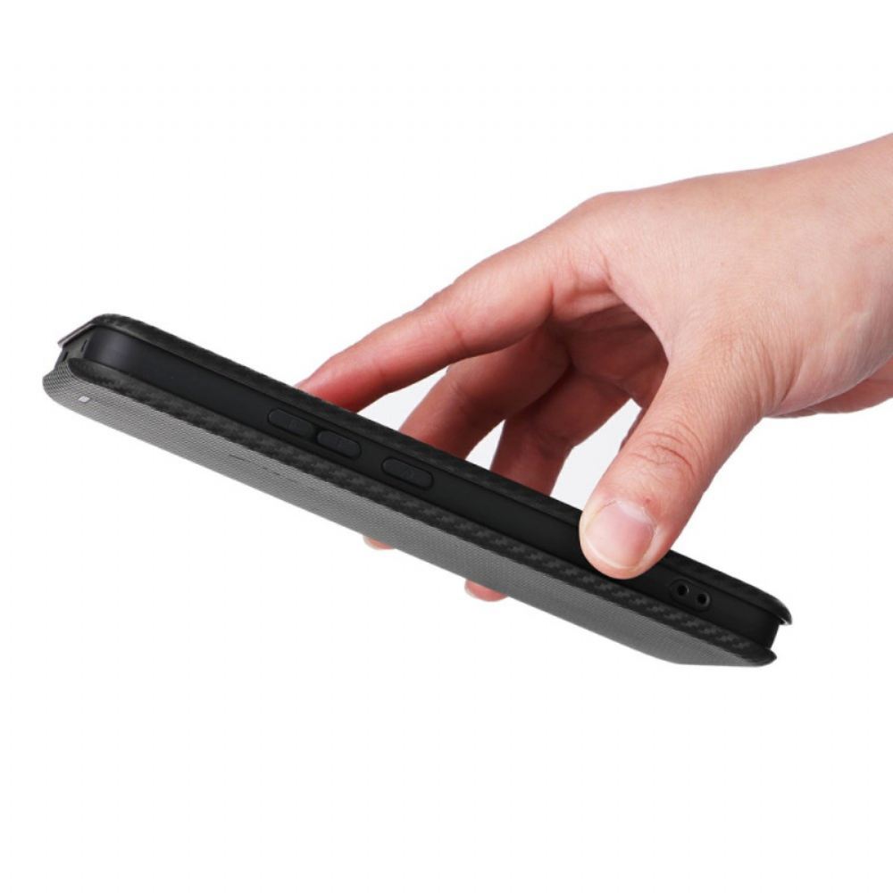 Kožené Pouzdro Folio Oppo Reno 13f 4g / 5g / 13 Fs 5g Uhlíková Vlákna