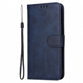 Kožený Kryt Na Oppo Reno 13f 4g / 5g / 13 Fs 5g Jednobarevná Umělá Kůže S Popruhem