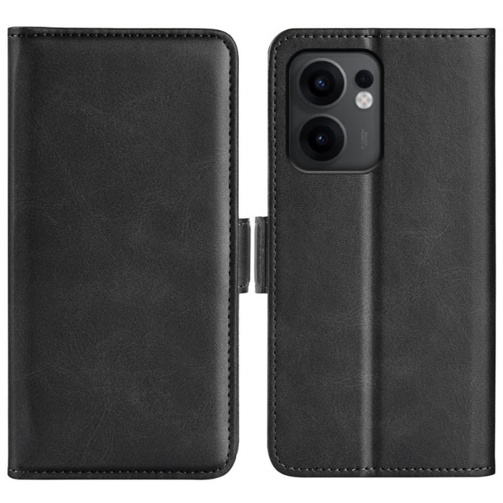 Kožený Kryt Oppo Reno 13f 4g / 5g / 13 Fs 5g Dvojitá Spona