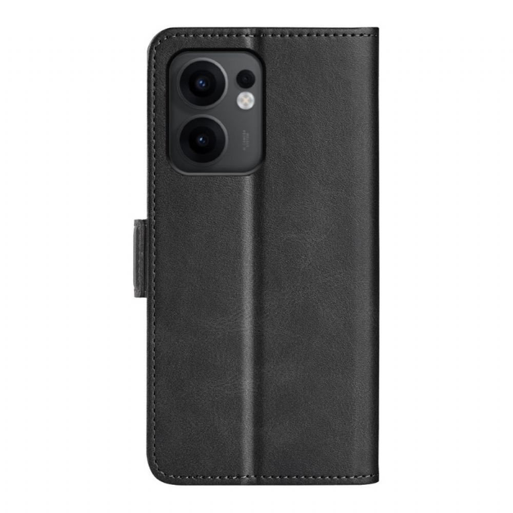 Kožený Kryt Oppo Reno 13f 4g / 5g / 13 Fs 5g Dvojitá Spona