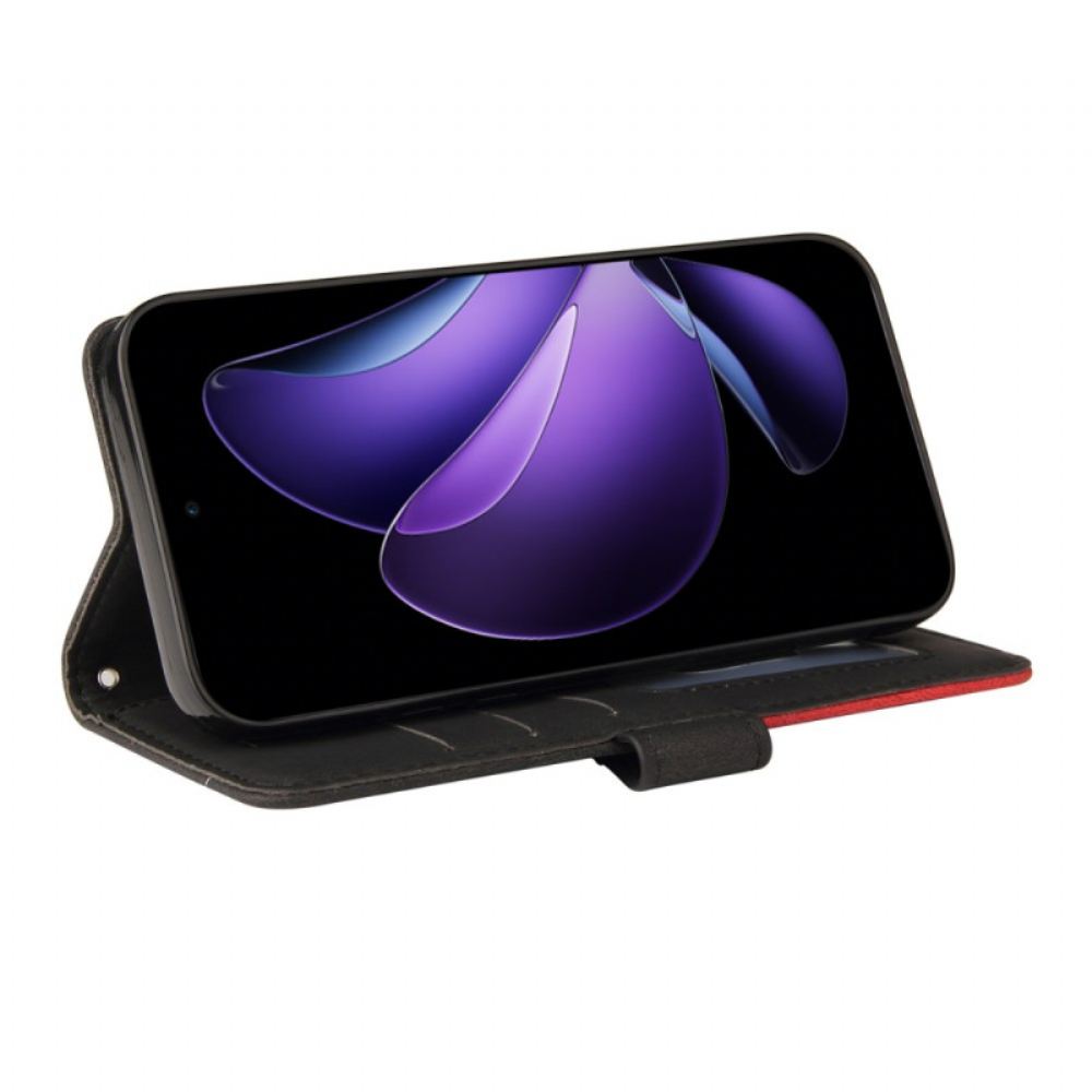 Kožený Kryt Oppo Reno 13f 4g / 5g / 13 Fs 5g Dvoubarevné Vlnovky