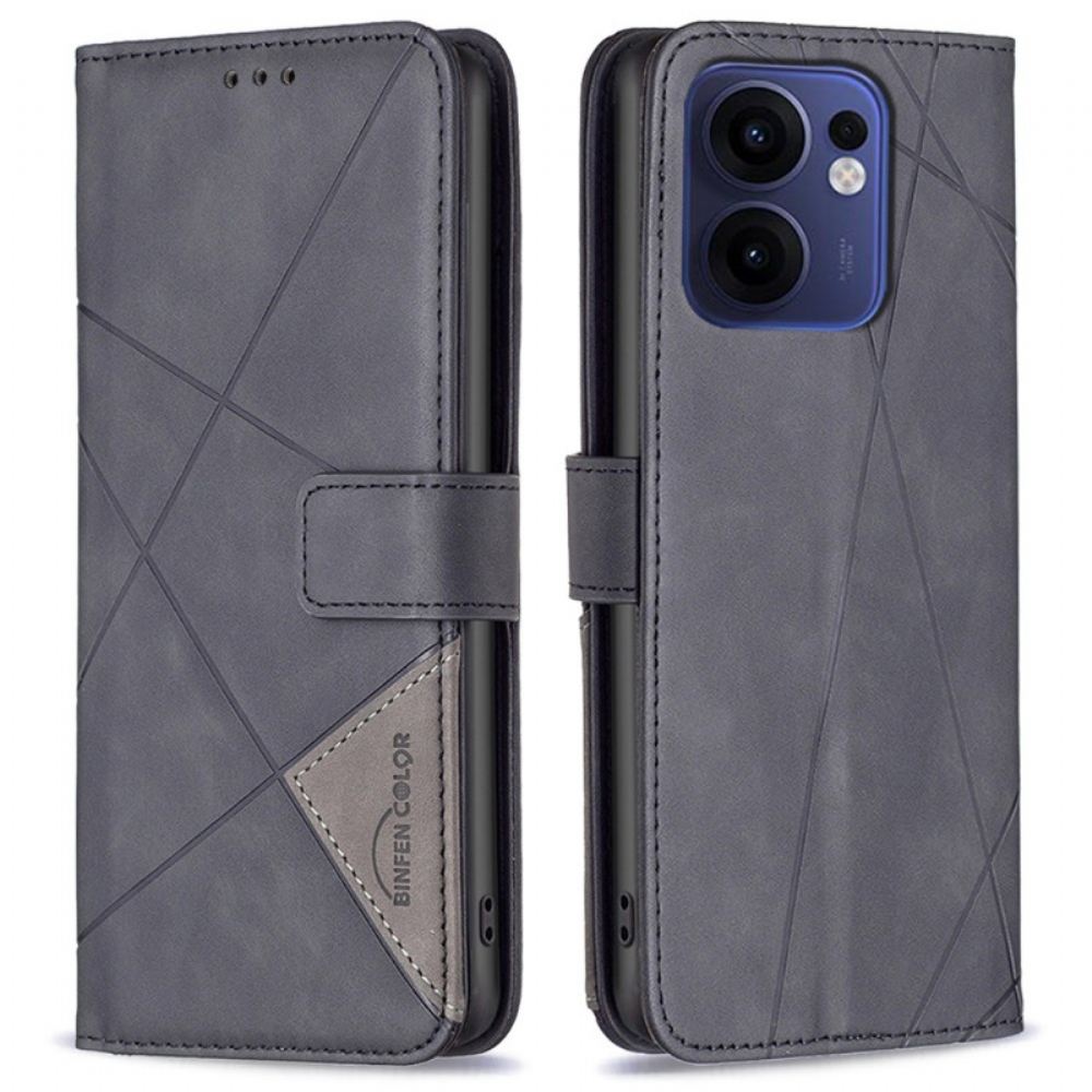 Kožený Kryt Oppo Reno 13f 4g / 5g / 13 Fs 5g Geometrický Vzor Binfen Color
