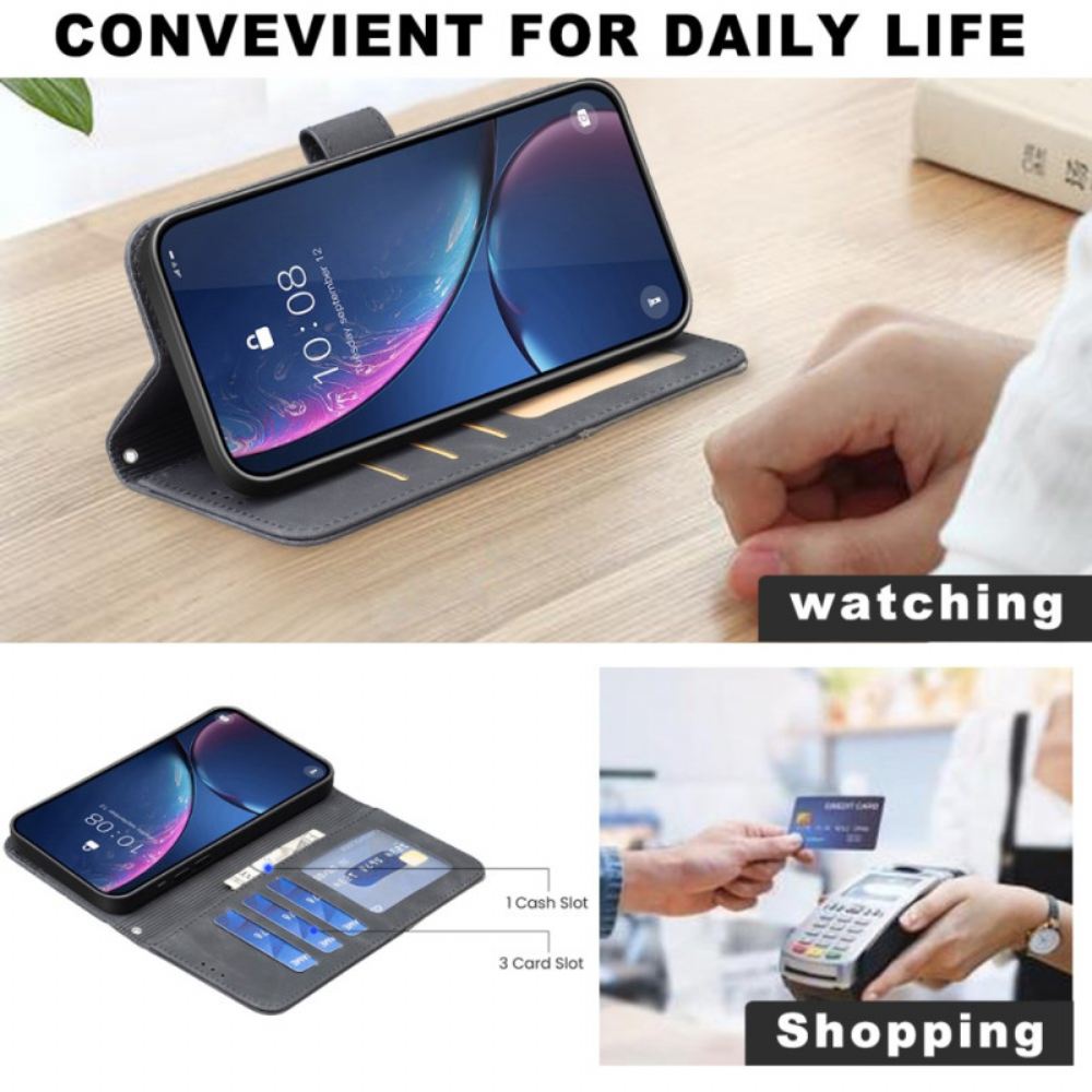 Kožený Kryt Oppo Reno 13f 4g / 5g / 13 Fs 5g Geometrický Vzor Binfen Color