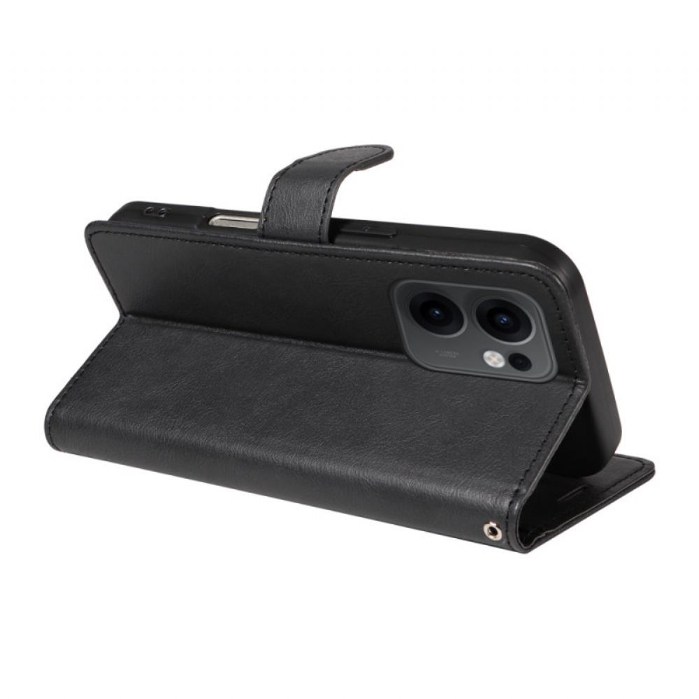 Kožený Kryt Oppo Reno 13f 4g / 5g / 13 Fs 5g Jednobarevná Umělá Kůže