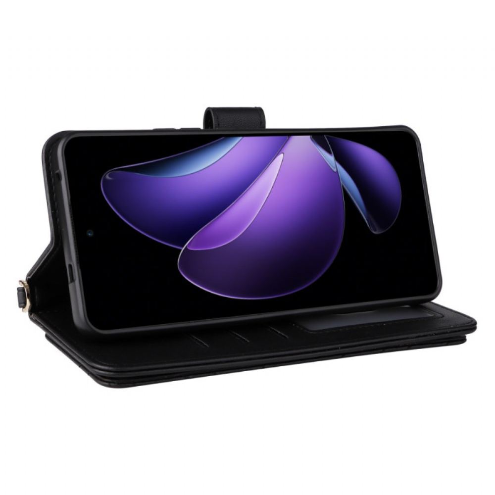 Kožený Kryt Oppo Reno 13f 4g / 5g / 13 Fs 5g Prémiové Retro Pouzdro Na Rameno A Šňůrka