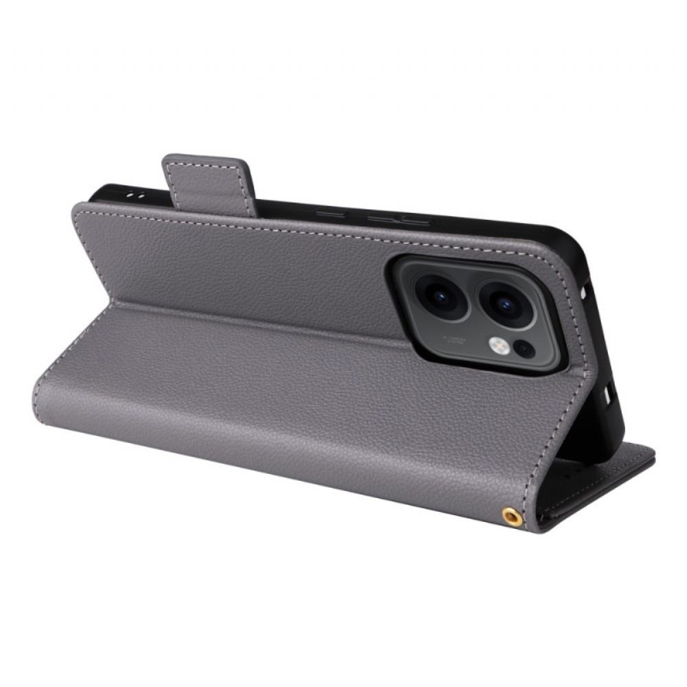 Kožený Kryt Oppo Reno 13f 4g / 5g / 13 Fs 5g Šňůrka Z Umělé Kůže Liči