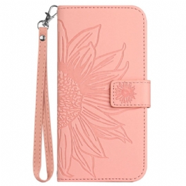 Peněženková Pouzdra Oppo Reno 13f 4g / 5g / 13 Fs 5g Potisk Slunečnic S Popruhem