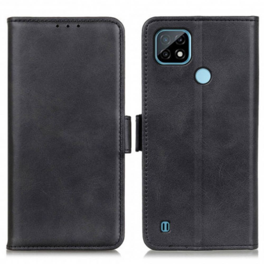 Flipové Pouzdro Na Realme C21 Kožené Pouzdro Dvojitá Klapka