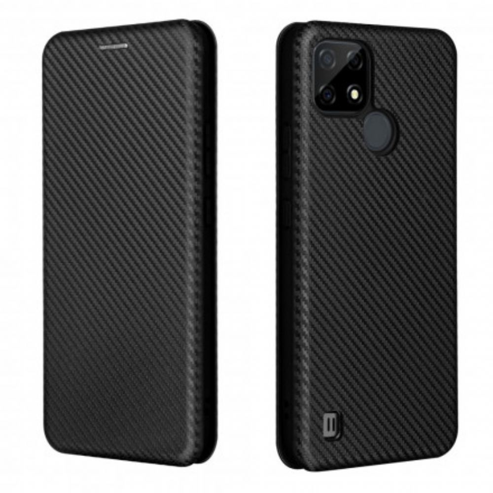 Kryty Na Mobil Na Realme C21 Flipové Pouzdro Uhlíkové Vlákno