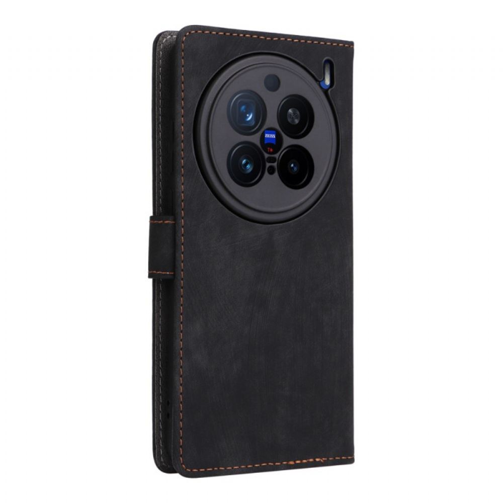 Kožený Kryt Na Vivo X200 Pro Řemínek S Efektem Semiše