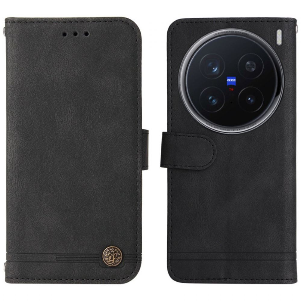 Kožený Kryt Vivo X200 Pro Dekorativní Nýt S Efektem Semiše