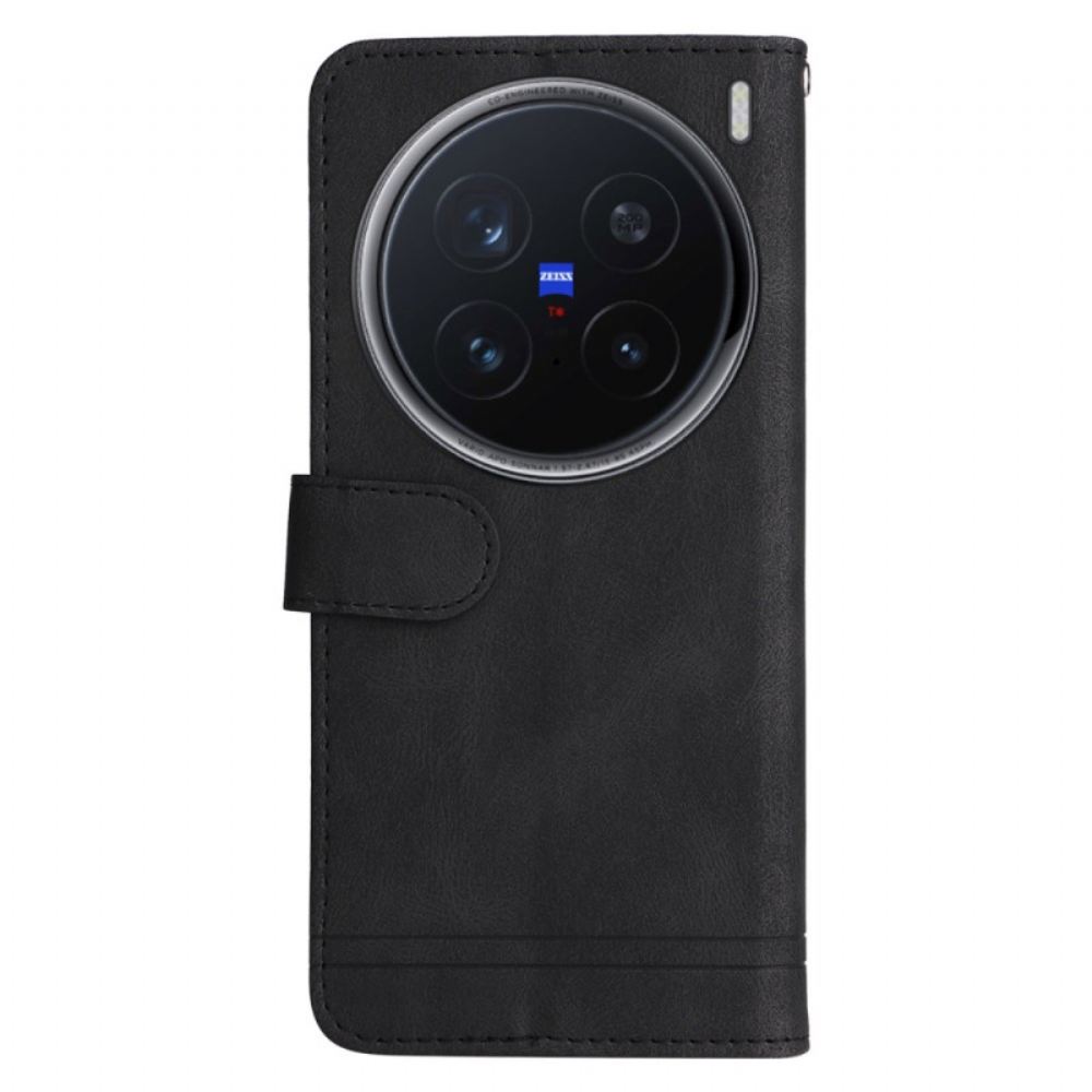 Kožený Kryt Vivo X200 Pro Dekorativní Nýt S Efektem Semiše