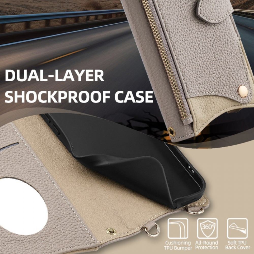 Kožený Kryt Vivo X200 Pro Zrcátko A Ramenní Popruh