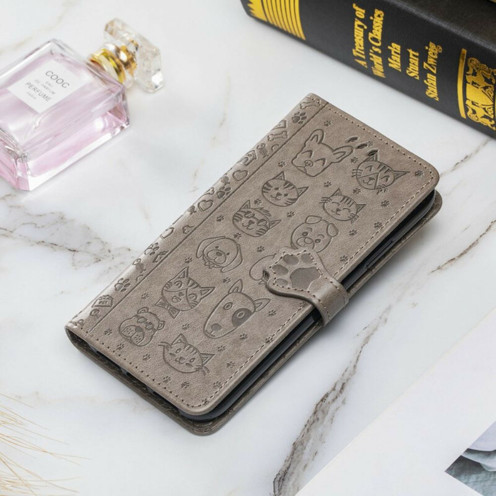 Flipové Pouzdro Na Xiaomi Redmi Note 10 5G / Poco M3 Pro 5G Animovaná Zvířata