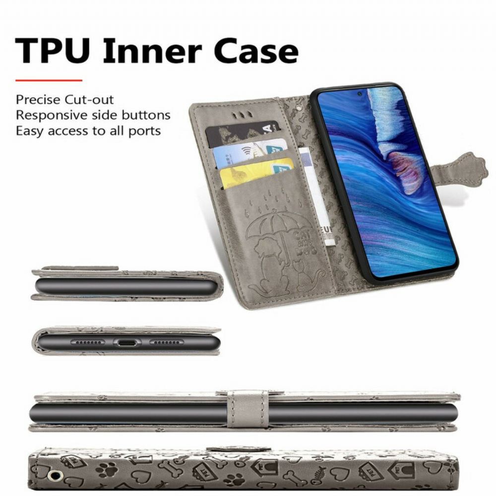 Flipové Pouzdro Na Xiaomi Redmi Note 10 5G / Poco M3 Pro 5G Animovaná Zvířata
