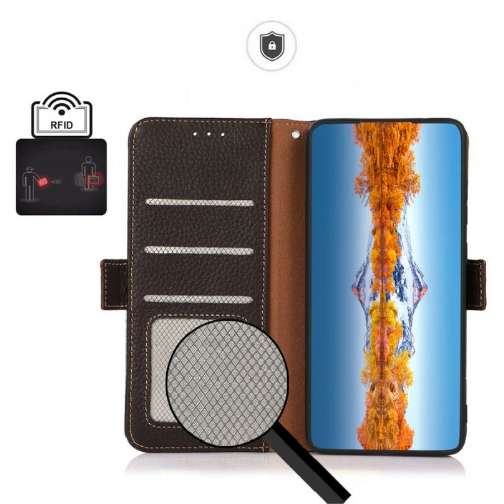 Flipové Pouzdro Na Xiaomi Redmi Note 10 5G / Poco M3 Pro 5G Rfid Liči Kůže