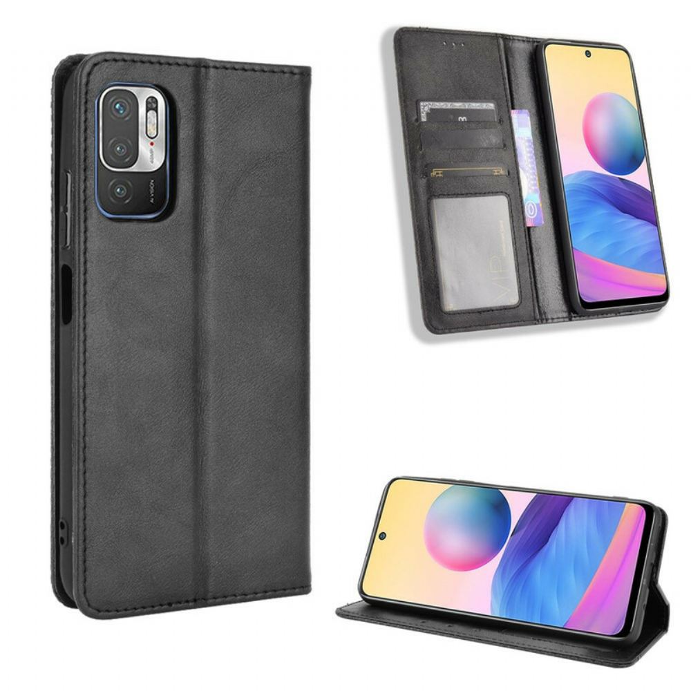 Kryty Na Mobil Na Xiaomi Redmi Note 10 5G / Poco M3 Pro 5G Flipové Pouzdro Stylizovaný Vintage Kožený Efekt