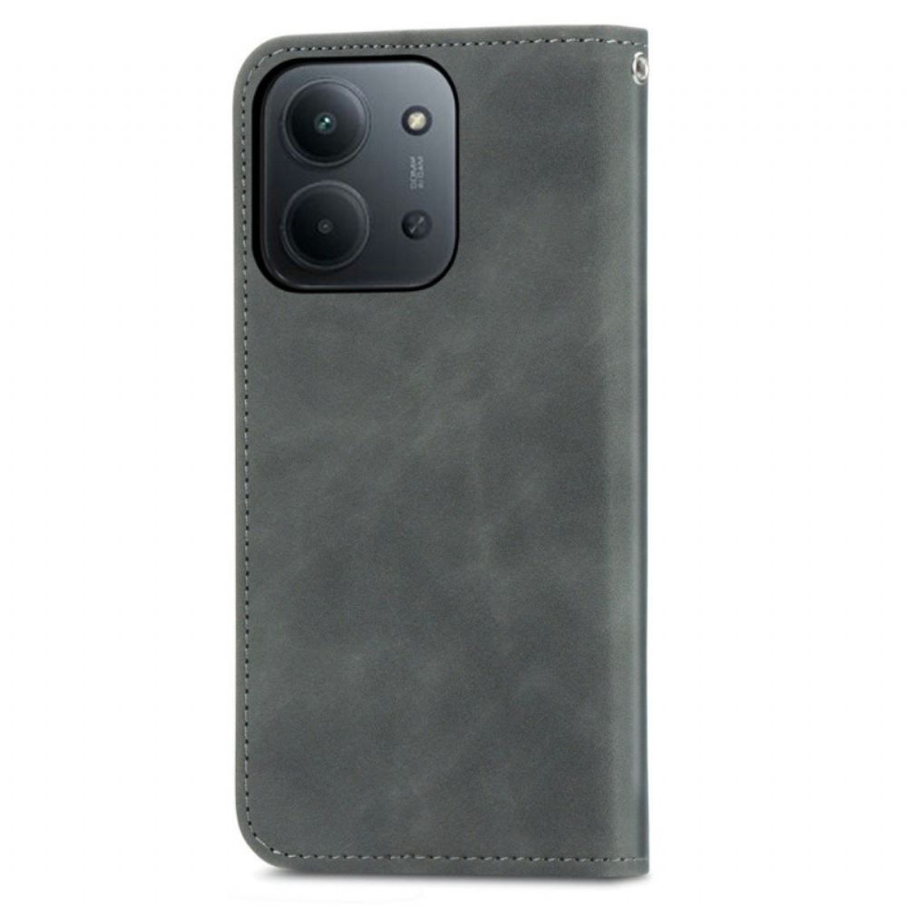 Kožené Pouzdro Folio Poco C85 Efekt Semiše