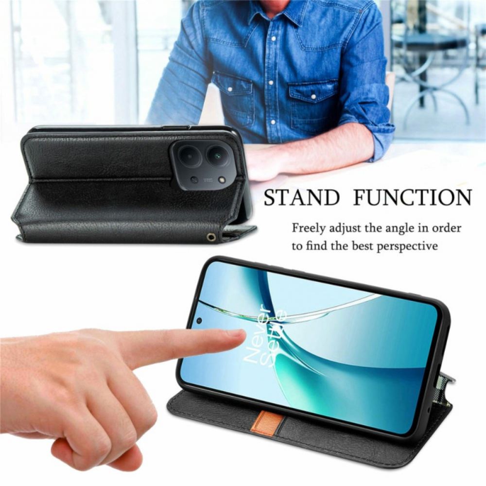 Kožené Pouzdro Folio Poco C85 Semišový Efekt