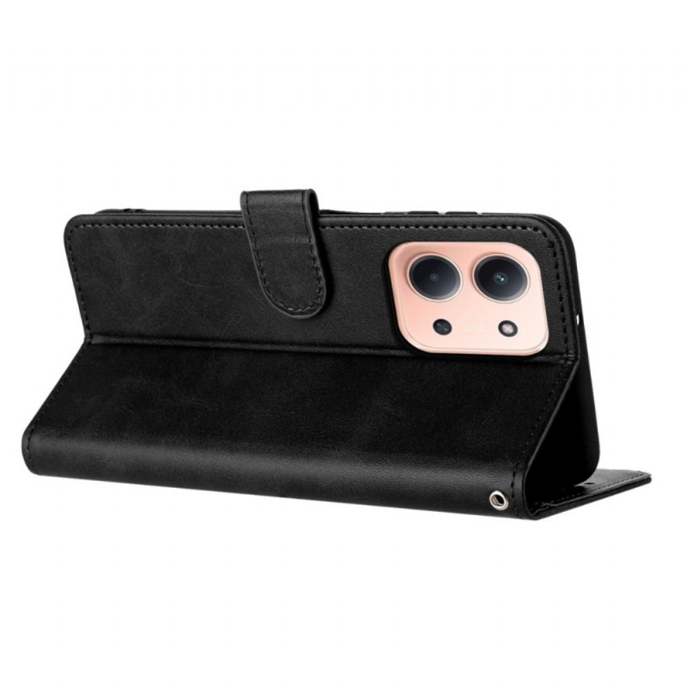 Kožený Kryt Poco C85 Kožený Efekt S Řemínkem