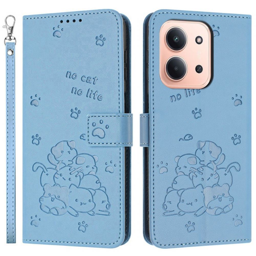 Kožený Kryt Poco C85 Kočičí Scéna