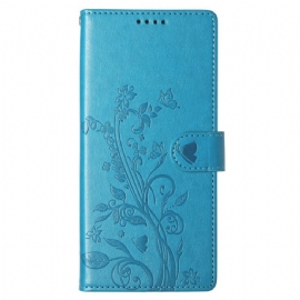 Kožený Kryt Poco C85 Květinový