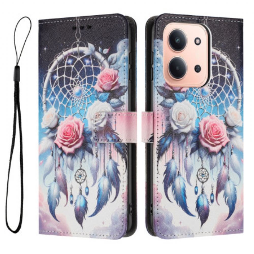 Kožený Kryt Poco C85 Lapač Snů A Růže