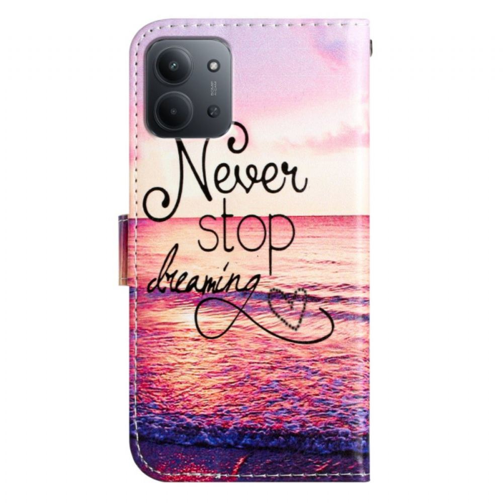 Kožený Kryt Poco C85 Nikdy Nepřestávej Snít