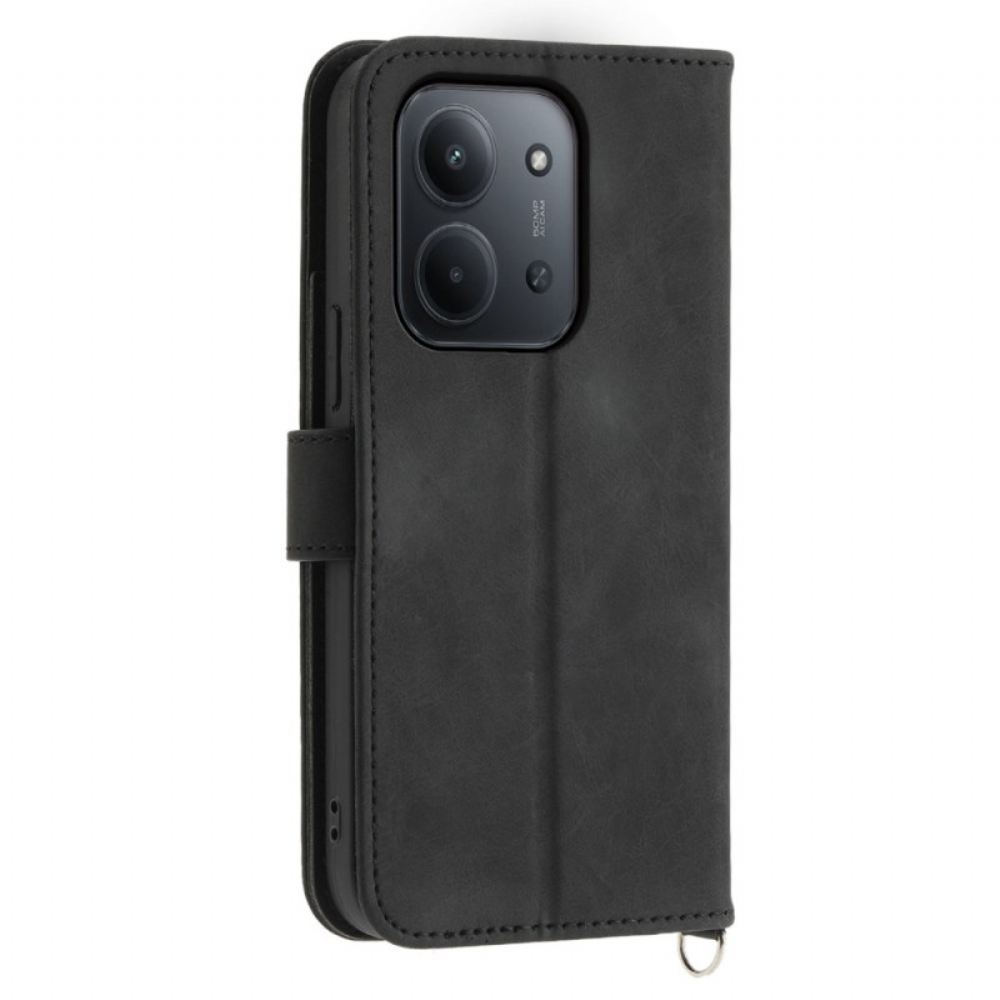 Kožený Kryt Poco C85 Semišový Krajkový Efekt