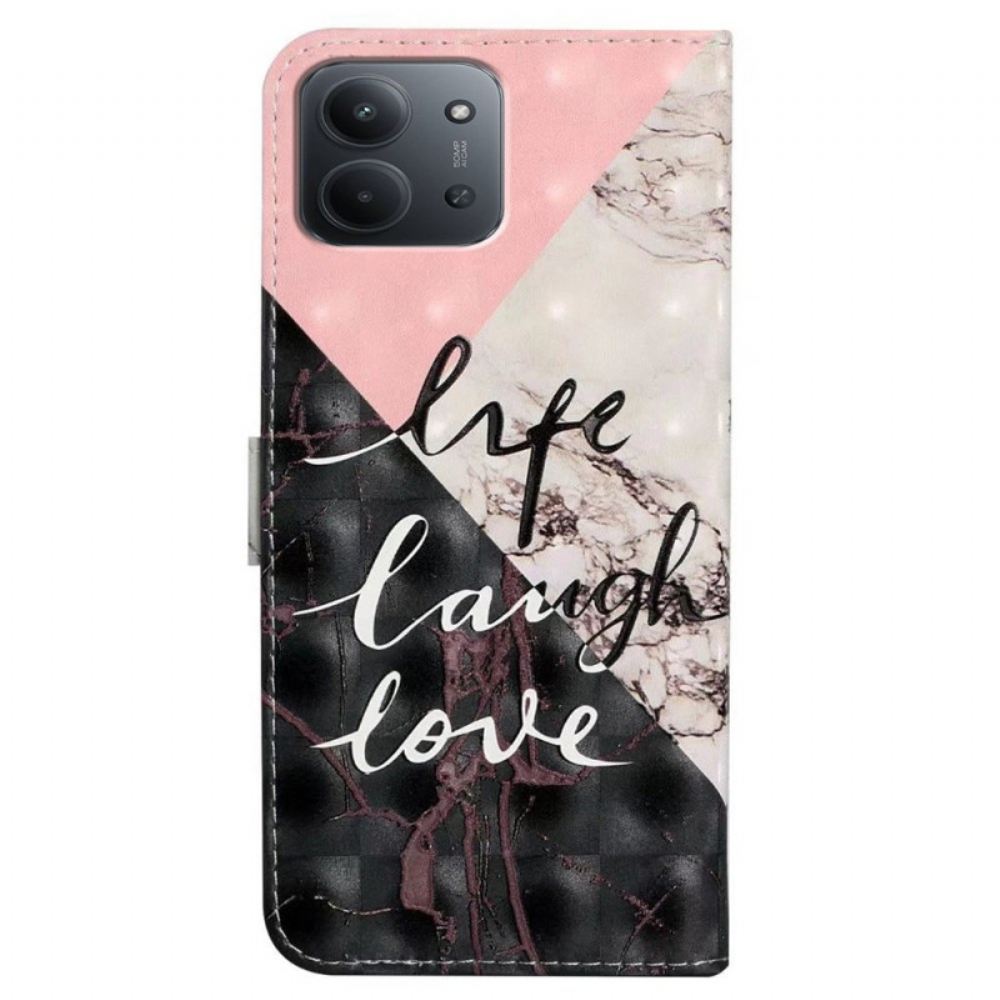 Kožený Kryt Poco C85 Život Smích Láska