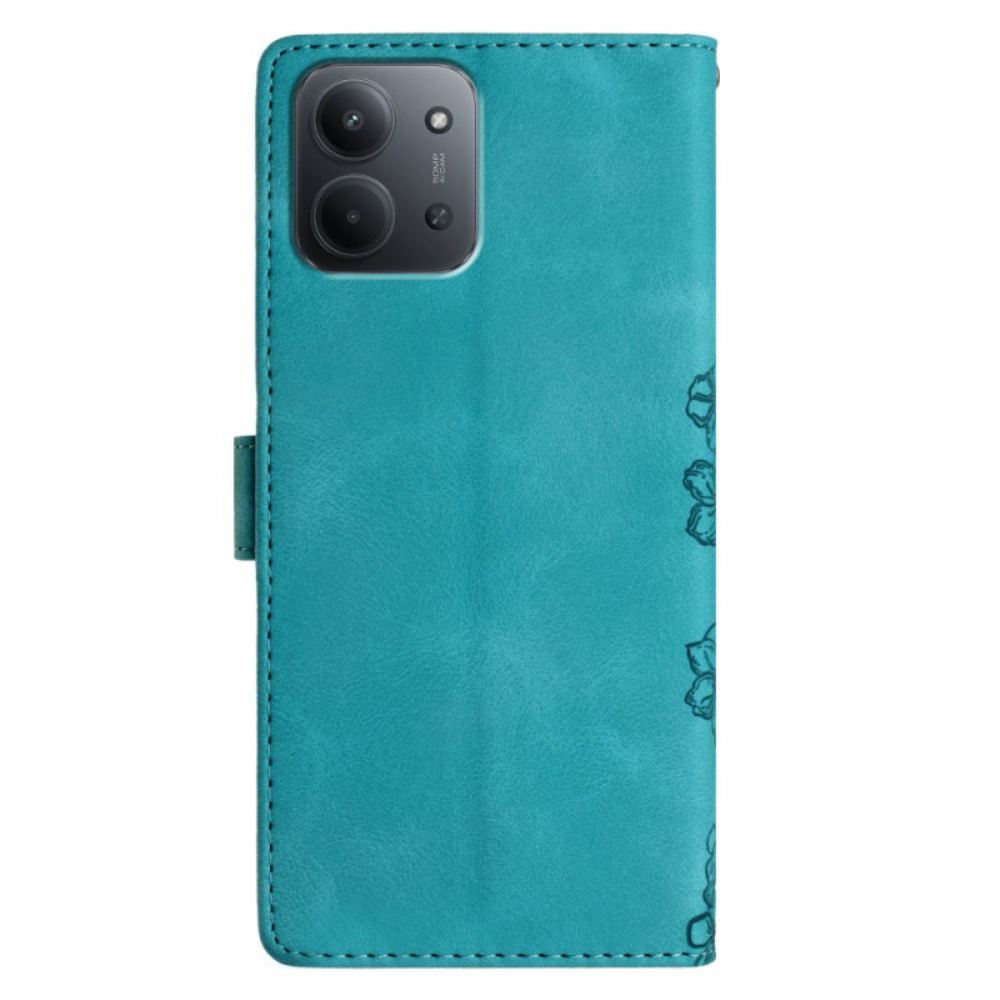 Peněženková Pouzdra Poco C85 Kryty Na Mobil Květinový