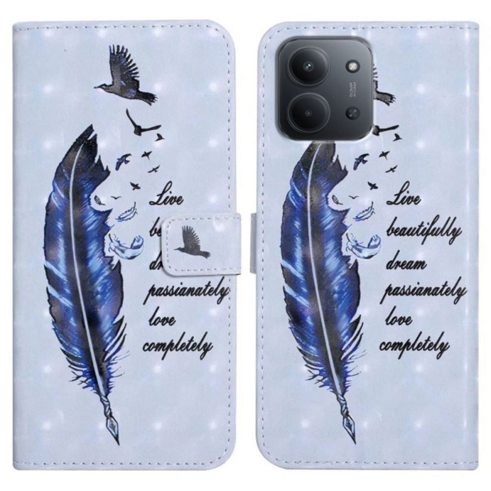 Peněženková Pouzdra Poco C85 Modré Pírko