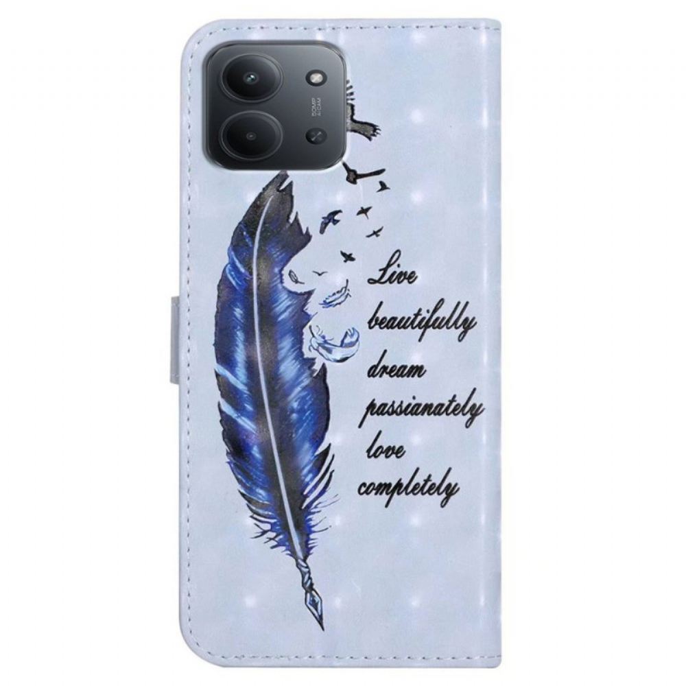 Peněženková Pouzdra Poco C85 Modré Pírko