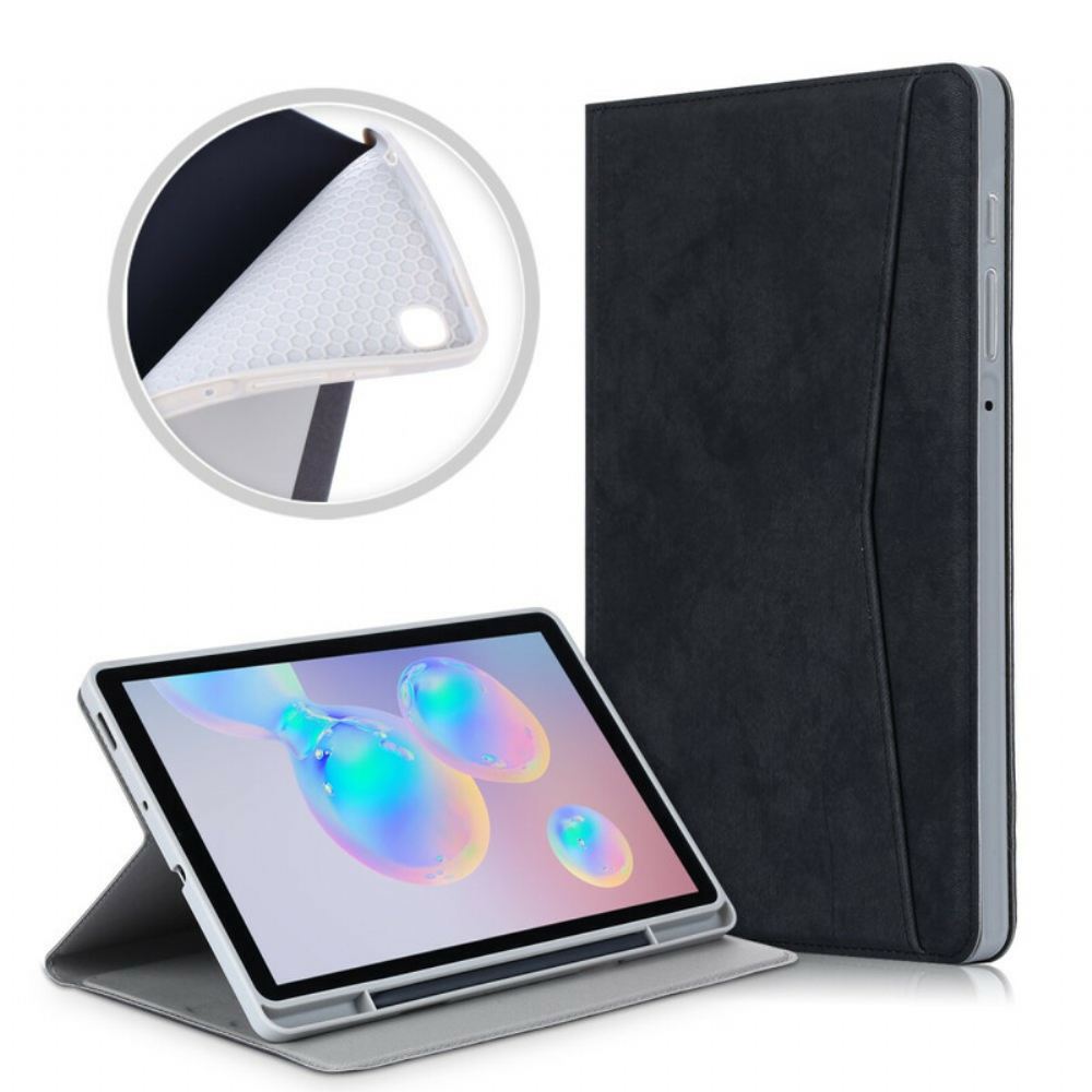 Kožené Pouzdro Folio Na Samsung Galaxy Tab S6 Lite Matná Umělá Kůže