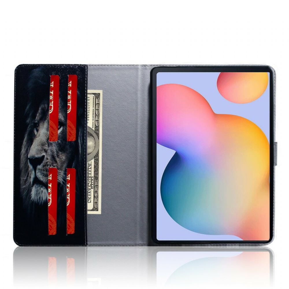 Kožené Pouzdro Na Samsung Galaxy Tab S6 Lite Lví Hlava