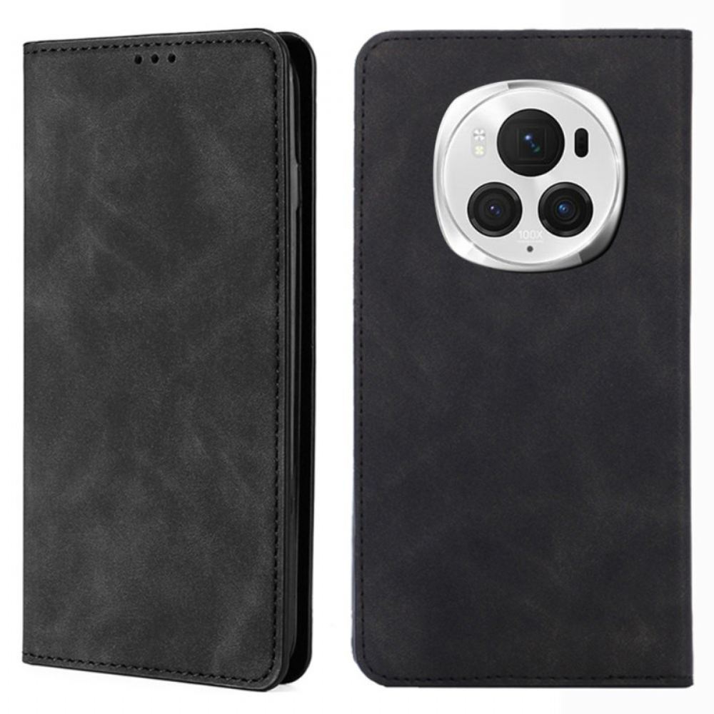 Kožené Pouzdro Folio Honor Magic 6 Pro Semišový Efekt