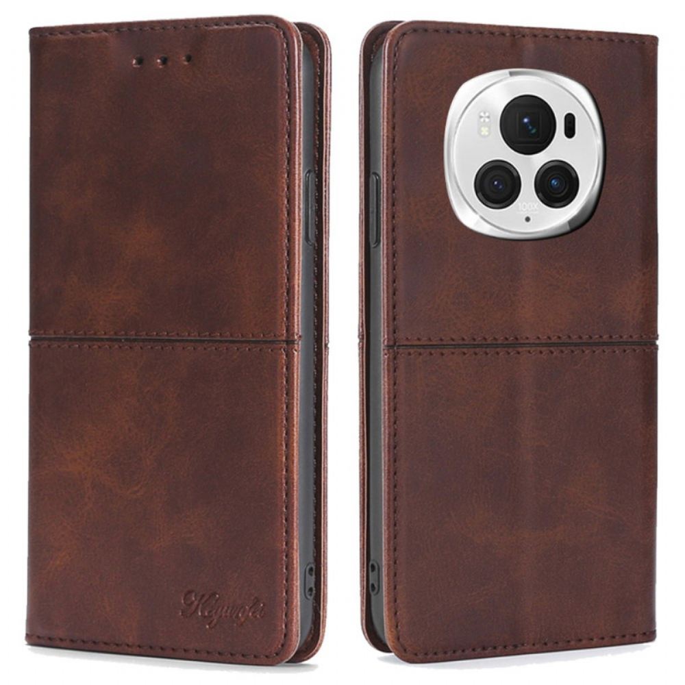 Kožené Pouzdro Folio Honor Magic 6 Pro Vintage Textura