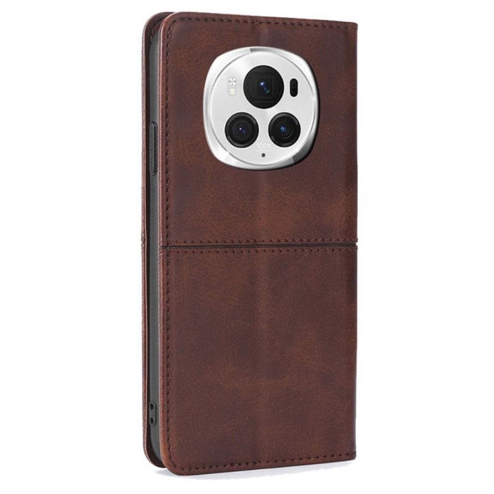Kožené Pouzdro Folio Honor Magic 6 Pro Vintage Textura