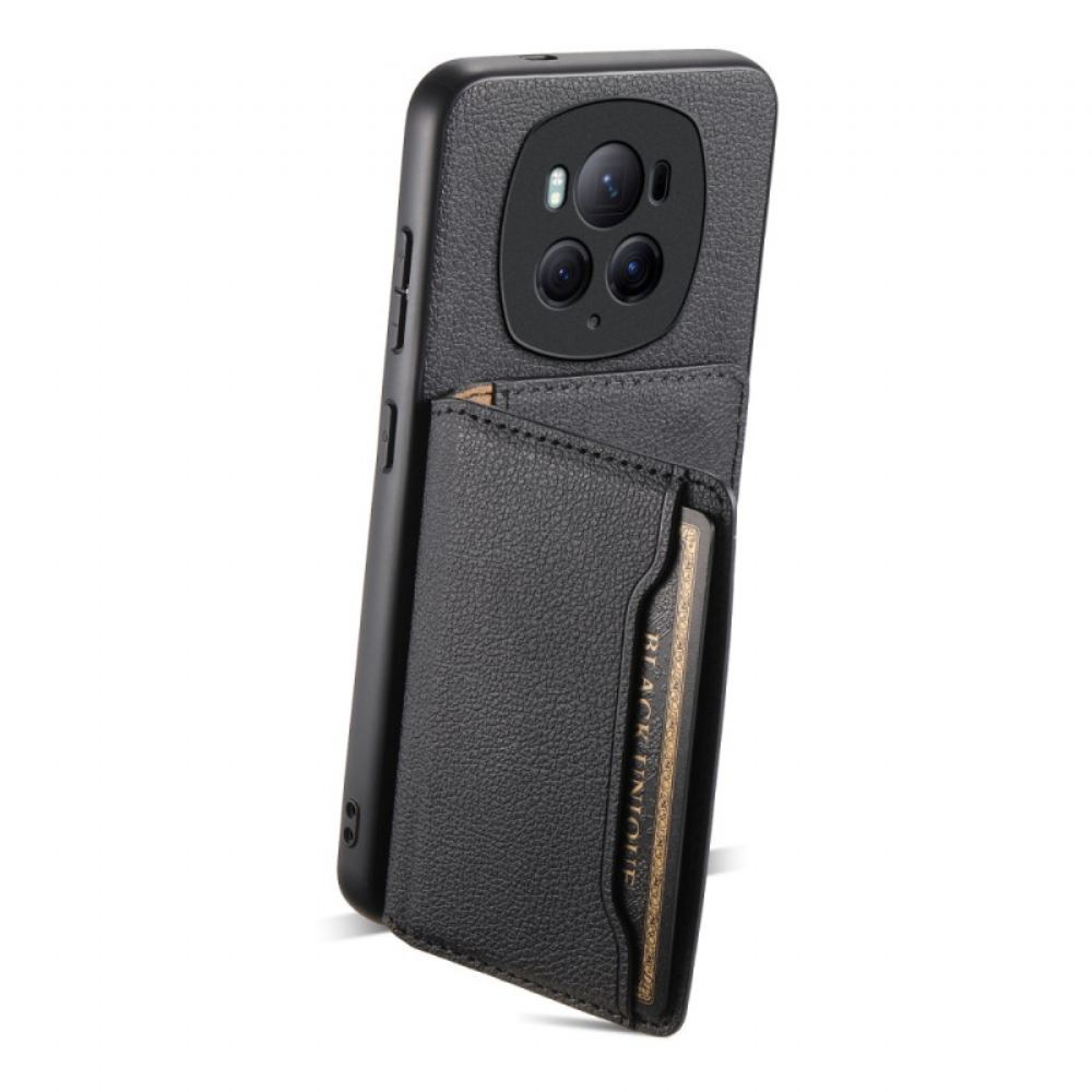 Kryt Honor Magic 6 Pro Podpora Držitelů Karet S Koženými Efekty