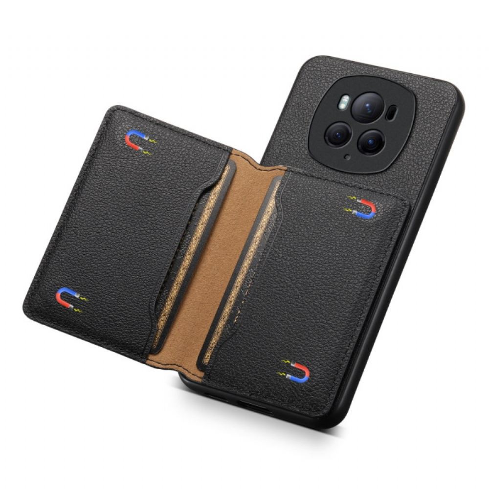 Kryt Honor Magic 6 Pro Podpora Držitelů Karet S Koženými Efekty