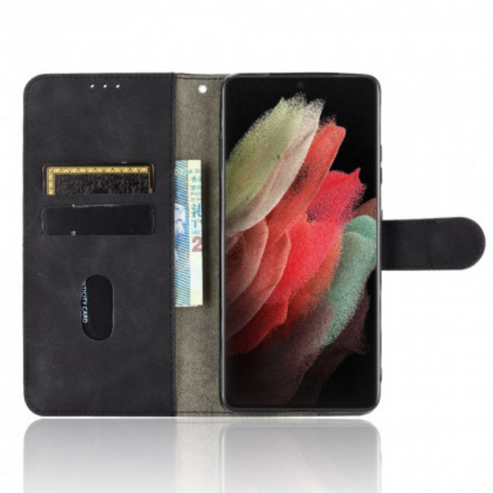Flipové Pouzdro Na Samsung Galaxy S21 Ultra 5G Dotek Kůže