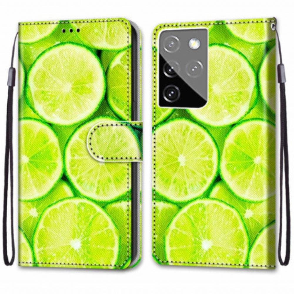 Flipové Pouzdro Na Samsung Galaxy S21 Ultra 5G Limetky