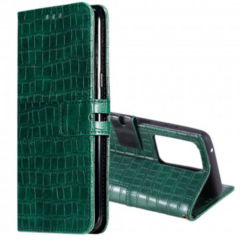 Flipové Pouzdro Na Samsung Galaxy S21 Ultra 5G Úplně Croc