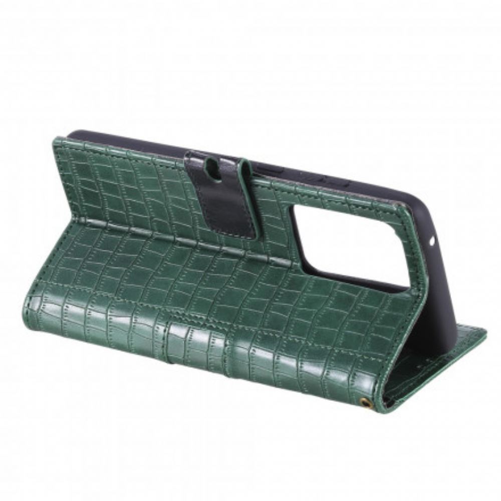 Flipové Pouzdro Na Samsung Galaxy S21 Ultra 5G Úplně Croc