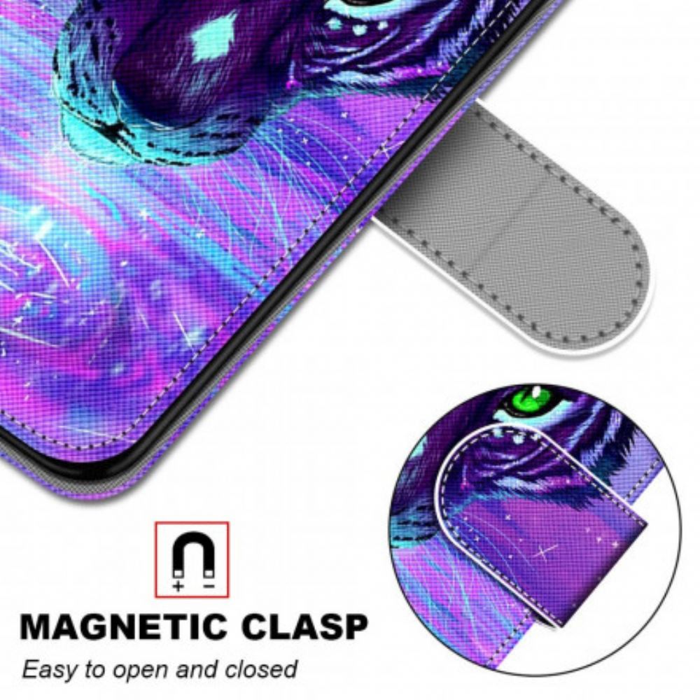Kožené Pouzdro Na Samsung Galaxy S21 Ultra 5G Kouzelná Kočka